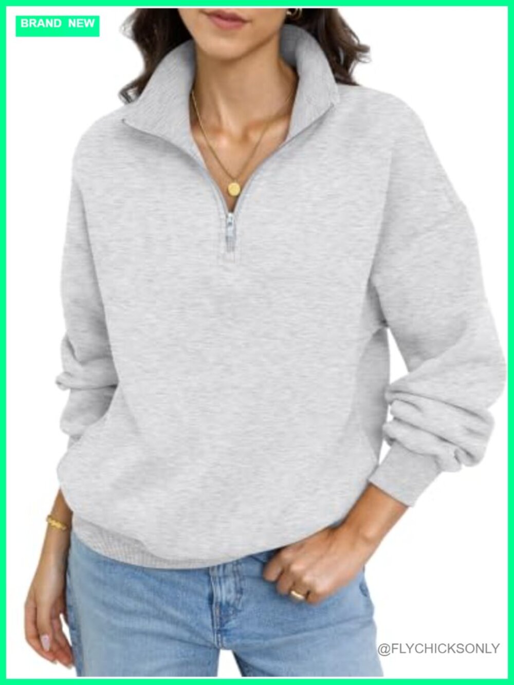 Fleece Quarter Zip Oversized Sweatshirt Pullover with Pockets